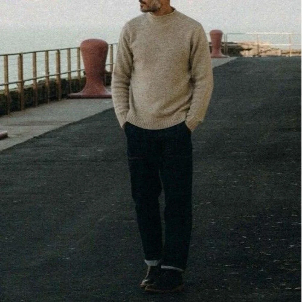 Taylor Stitch Fisherman Crewneck Sweater in Oatmeal Size 46 or US 2XL Coastal co